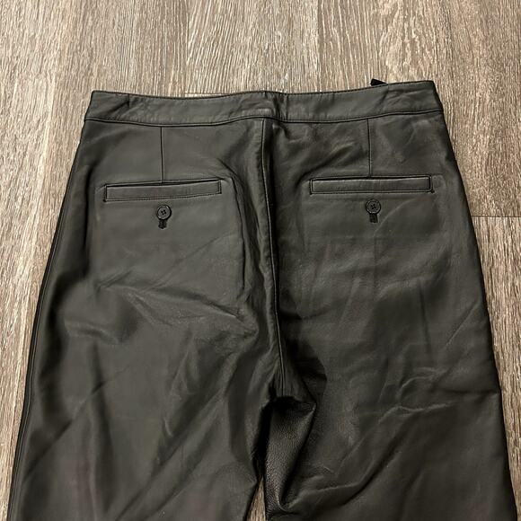 REM Garson Black Leather Biker Pants Bootcut Low Rise Size 8 Moto - Picture 8 of 16